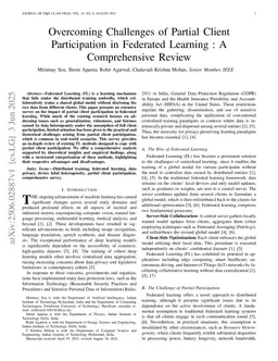 Overcoming Challenges of Partial Client Participation in Federated Learning : A Comprehensive Review