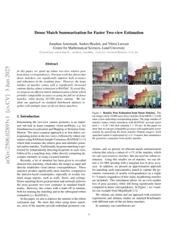 Dense Match Summarization for Faster Two-view Estimation