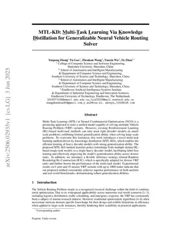 MTL-KD: Multi-Task Learning Via Knowledge Distillation for Generalizable Neural Vehicle Routing Solver