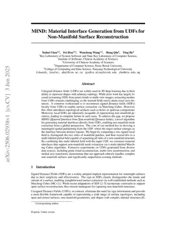 MIND: Material Interface Generation from UDFs for Non-Manifold Surface Reconstruction