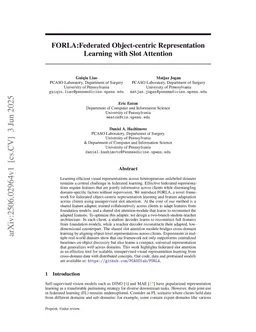 FORLA: Federated Object-centric Representation Learning with Slot Attention