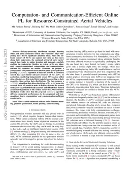 Computation- and Communication-Efficient Online FL for Resource-Constrained Aerial Vehicles