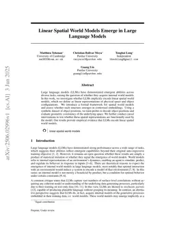 Linear Spatial World Models Emerge in Large Language Models