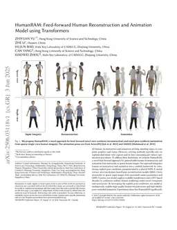 HumanRAM: Feed-forward Human Reconstruction and Animation Model using Transformers