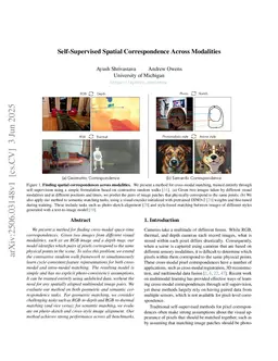 Self-Supervised Spatial Correspondence Across Modalities