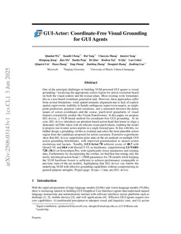 GUI-Actor: Coordinate-Free Visual Grounding for GUI Agents