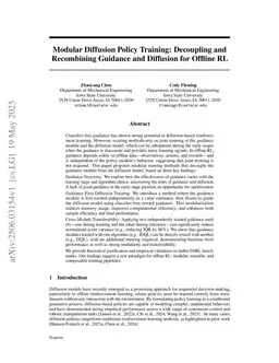 Modular Diffusion Policy Training: Decoupling and Recombining Guidance and Diffusion for Offline RL