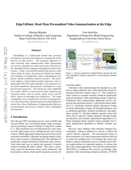 EdgeVidSum: Real-Time Personalized Video Summarization at the Edge