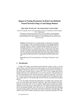 Impact of Tuning Parameters in Deep Convolutional Neural Network Using a Crack Image Dataset