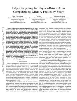 Edge Computing for Physics-Driven AI in Computational MRI: A Feasibility Study