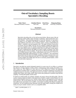 Out-of-Vocabulary Sampling Boosts Speculative Decoding