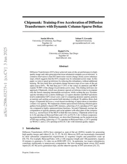 Chipmunk: Training-Free Acceleration of Diffusion Transformers with Dynamic Column-Sparse Deltas