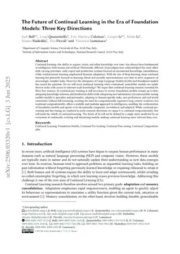 The Future of Continual Learning in the Era of Foundation Models: Three Key Directions