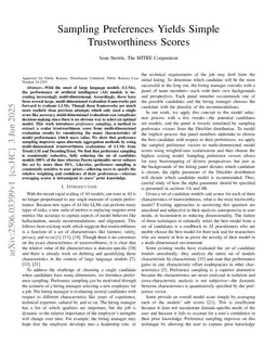 Sampling Preferences Yields Simple Trustworthiness Scores