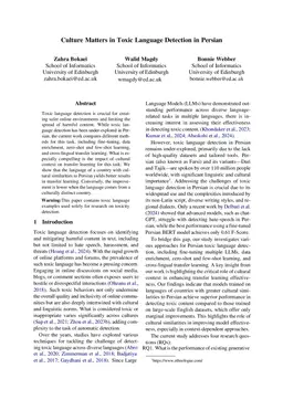 Culture Matters in Toxic Language Detection in Persian