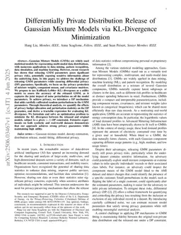 Differentially Private Distribution Release of Gaussian Mixture Models via KL-Divergence Minimization