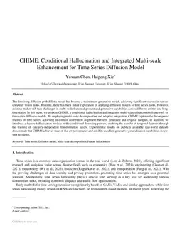 CHIME: Conditional Hallucination and Integrated Multi-scale Enhancement for Time Series Diffusion Model