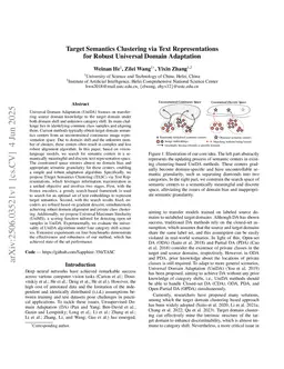 Target Semantics Clustering via Text Representations for Robust Universal Domain Adaptation