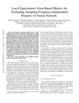 Local Equivariance Error-Based Metrics for Evaluating Sampling-Frequency-Independent Property of Neural Network