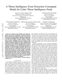 A Threat Intelligence Event Extraction Conceptual Model for Cyber Threat Intelligence Feeds