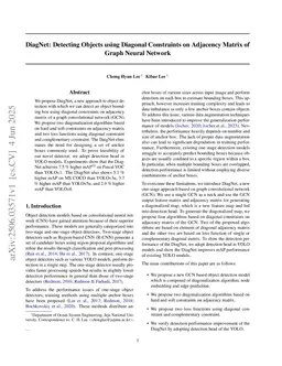 DiagNet: Detecting Objects using Diagonal Constraints on Adjacency Matrix of Graph Neural Network