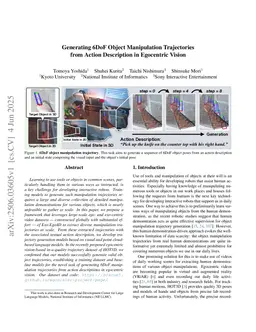 Generating 6DoF Object Manipulation Trajectories from Action Description in Egocentric Vision