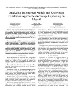 Analyzing Transformer Models and Knowledge Distillation Approaches for Image Captioning on Edge AI