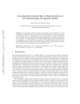 Assessing Intersectional Bias in Representations of Pre-Trained Image Recognition Models