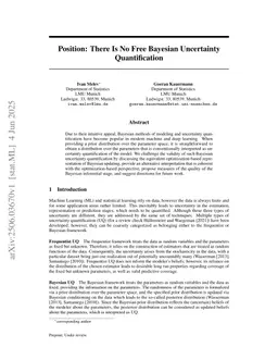 Position: There Is No Free Bayesian Uncertainty Quantification