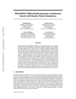 RhoDARTS: Differentiable Quantum Architecture Search with Density Matrix Simulations