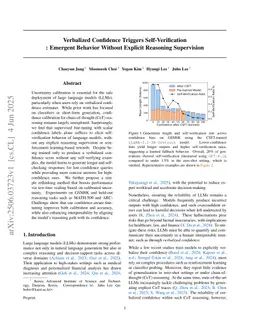 Verbalized Confidence Triggers Self-Verification: Emergent Behavior Without Explicit Reasoning Supervision