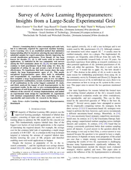 Survey of Active Learning Hyperparameters: Insights from a Large-Scale Experimental Grid