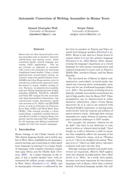 Automatic Correction of Writing Anomalies in Hausa Texts