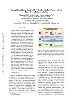 Prompt Candidates, then Distill: A Teacher-Student Framework for LLM-driven Data Annotation