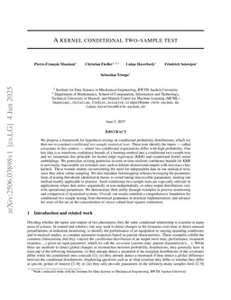 Kernel conditional tests from learning-theoretic bounds