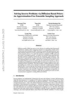 Solving Inverse Problems via Diffusion-Based Priors: An Approximation-Free Ensemble Sampling Approach