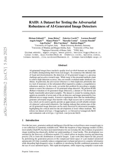RAID: A Dataset for Testing the Adversarial Robustness of AI-Generated Image Detectors
