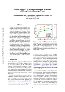 Stronger Baselines for Retrieval-Augmented Generation with Long-Context Language Models