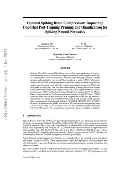 Spiking Brain Compression: Post-Training Second-order Compression for Spiking Neural Networks