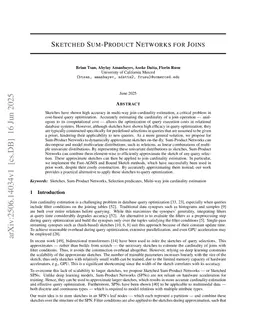 Sketched Sum-Product Networks for Joins