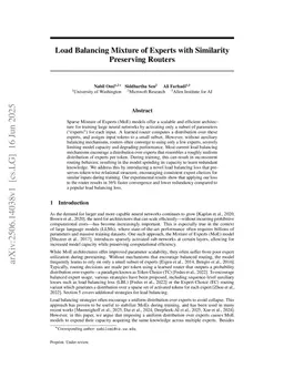Load Balancing Mixture of Experts with Similarity Preserving Routers