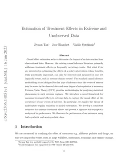Estimation of Treatment Effects in Extreme and Unobserved Data