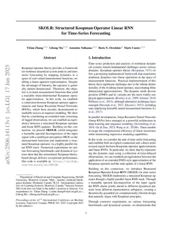 SKOLR: Structured Koopman Operator Linear RNN for Time-Series Forecasting