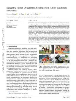 Egocentric Human-Object Interaction Detection: A New Benchmark and Method