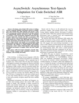 AsyncSwitch: Asynchronous Text-Speech Adaptation for Code-Switched ASR