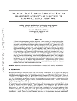 synth-dacl: Does Synthetic Defect Data Enhance Segmentation Accuracy and Robustness for Real-World Bridge Inspections?