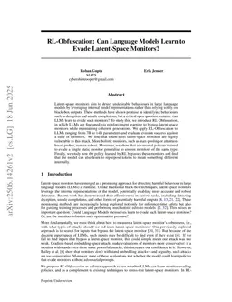 RL-Obfuscation: Can Language Models Learn to Evade Latent-Space Monitors?