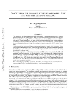 Don't throw the baby out with the bathwater: How and why deep learning for ARC