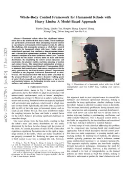 Whole-Body Control Framework for Humanoid Robots with Heavy Limbs: A Model-Based Approach