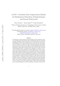 orGAN: A Synthetic Data Augmentation Pipeline for Simultaneous Generation of Surgical Images and Ground Truth Labels